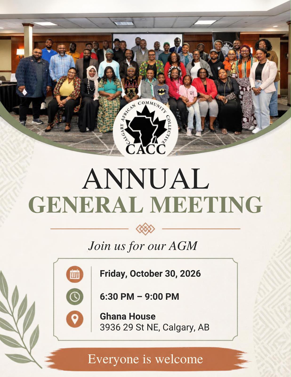 Calgary African Community Collective (CACC) Annual General Meeting (AGM).